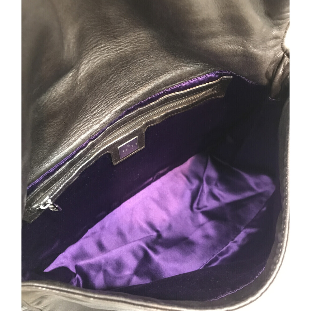 FENDI Mamma Baguette Shoulder Bag Black Leather - Picture 3 of 6